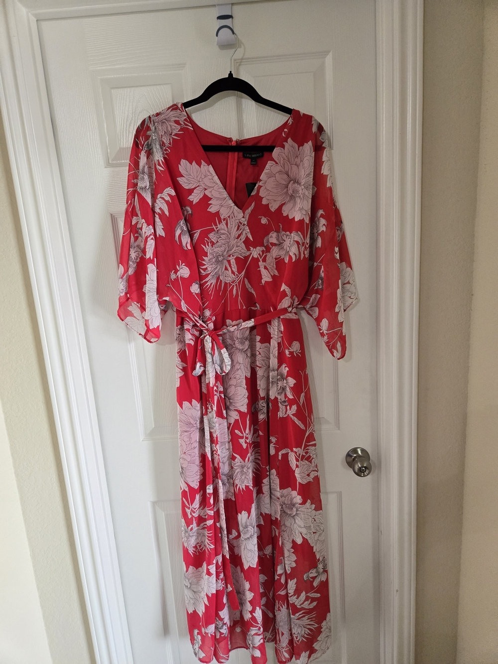 Lane Bryant Rose Pink Floral V-Neck Maxi Dress - Picture 9 of 12